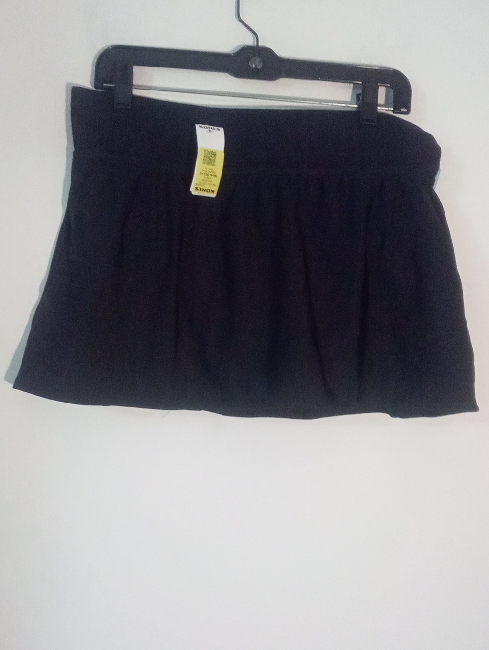 Bal Harbour Black Elastic-Waist Swim Skirt Sz 14 NWT $33.60